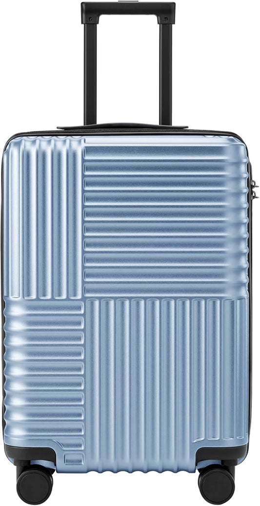 NINETYGO Carry On Luggage 22x14x9 Airline Approved, 20 Inch Luggage with Smooth Double Spinner Wheels, Hard Shell PC+ABS Suitcase Carry-On, Lightweight Travel Luggage, TSA Approved (Blue, Himalayas)