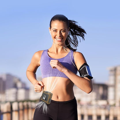 Portable Fan Wearable Personal Fan with 5 Speed Max 55 Working Hours Low Noise Portable Neck Fans Cooling Waist Fans for Camping Traveling LED Power Display 10000mAh Rechargeable (Brown)