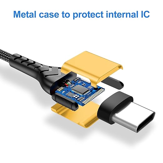 Durcord USB C to USB C Cable, 2Pack 100W 6ft USB C Charger Cable Fast Charging for Android/Phone/Pad, Type C to Type C Charger Braided USB Cable Compatible with Phone 16/15 Pro Plus Max Gold