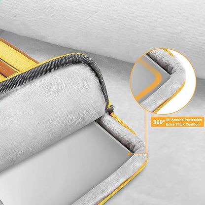 MOSISO 360 Protective Laptop Shoulder Bag,13 inch Computer Bags Compatible with MacBook Air M4 M3 M2 M1 2025-2018/Pro 13 2025-2016,Side Open Messenger Bag with 4 Zipper Pockets, Yellow