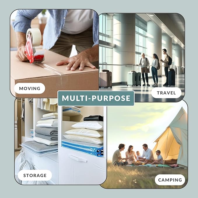 10 XL Jumbo Vacuum Storage Bags with Pump, Extra Large Compression Space Saver for Comforter, Duvet, Bedding, Blanket Storage, Vacuum Seal Bags for Clothing, Luggage Closet Organizer