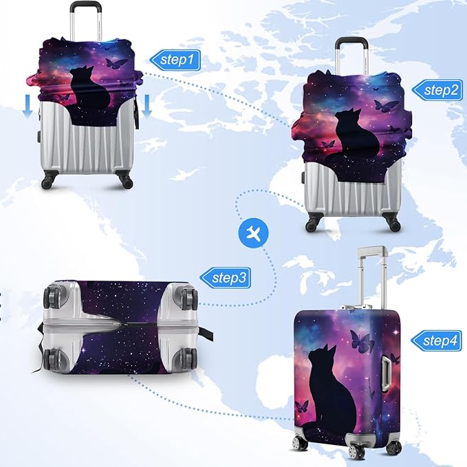 ANNA QUEEN Travel Luggage Cover Suitcase Protector Suitcase Cover Anti-Scratch,Stretchable Bag Cover Washable Durable Polyester