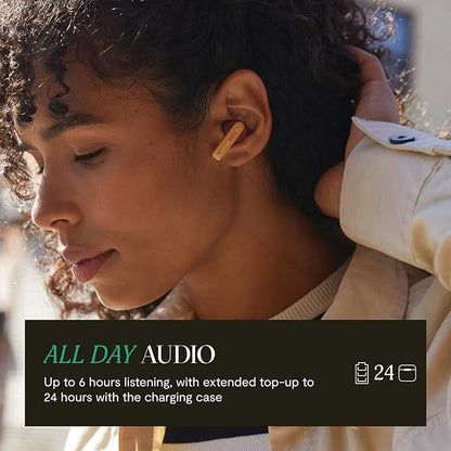 House of Marley Little Bird True Wireless Earbuds, Touch Controls, Built-in Mic, 24 Hours Playtime with Case, USB-C Quick Charge, Sustainable Materials, Movie and Gaming Mode (Red)