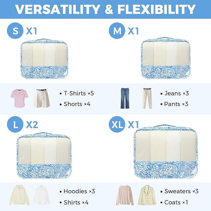 BAGAIL 9 Set Packing Cubes Luggage Packing Organizers for Travel Accessories