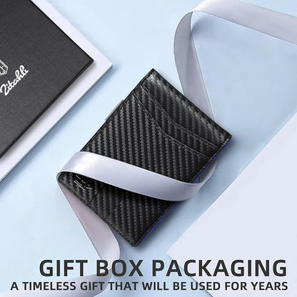 Zitahli Money Clip Wallets for Men,Slim Bifold Wallet 10-12 Cards, Mens Leather Wallet with ID Window,RFID Blocking Thin Minimalist Credit Card Holder,Gifts for Him