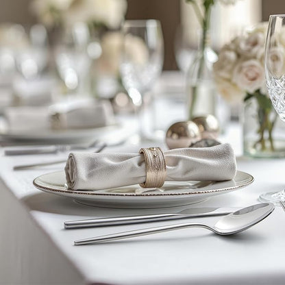 KINGSTONE Silverware Set, 30-Piece Flatware Set Cutlery Set Premium 18/10 Stainless Steel, Tableware Include Forks Knives Spoons for Home Kitchen Restaurant Wedding, Dishwasher Safe