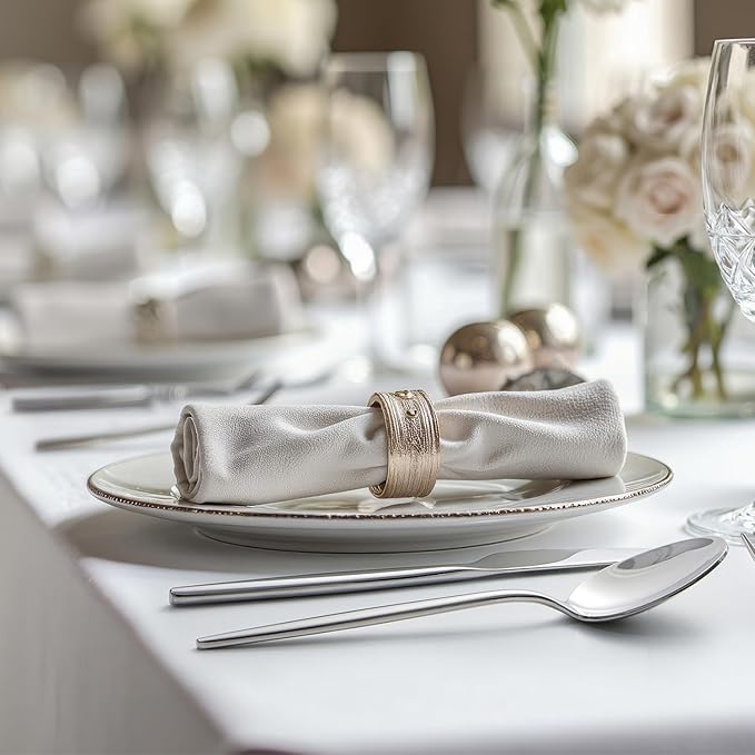 KINGSTONE Silverware Set, 60-Piece Flatware Set Cutlery Set Premium 18/10 Stainless Steel, Tableware Include Forks Knives Spoons for Home Kitchen Restaurant Wedding, Dishwasher Safe