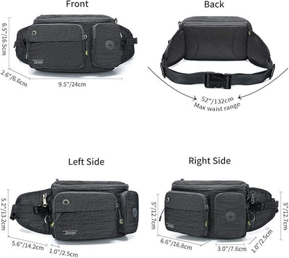 TUDEQU Hiking Fanny Pack for Men Women Large Hiking Waist Packs Mens Fanny Pack Crossbody Waist Bag for Men for Travel