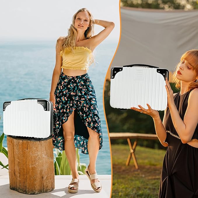 14inch Hard Shell Cosmetic Organizer Travel Train Hand Luggage Small Portable Carrying Suitcase Makeup Case Bag for Women Toiletry