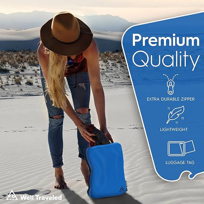 8-Piece Luxury Compression Packing Cubes & Bags for Travel – Maximize Space in Luggage with HybridMax Double-Capacity Design, 50 Luggage Tags, Deluxe Set, Lifetime Satisfaction Suitcase Organizer Bags