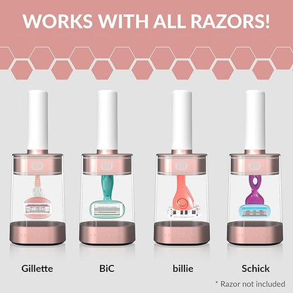 BLADELIFE Razor Storage Device for Women & Men Rose Gold - Fits All Leading Razors - Doubles The Life of Your Blade - Razor Travel Case 2024 New Model