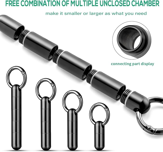 TISUR Keychain Pill Holder, Titanium Pill Case Small Pill Organizer Waterproof Pill Box, EDC Portable Pill Container Metal Tube for Travel Purse Outdoor