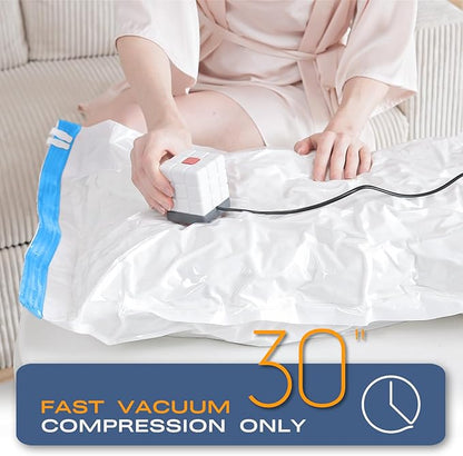 Vacuum Seal Bags for Clothing, 22 Pack Vacuum Storage Bags (4 Jumbo, 4 Large, 4 Medium, 6 Small, 4 Roll) for Clothes Comforters, Travel Space Saver Bag with Compact Electric Pump (2025 Upgrade)