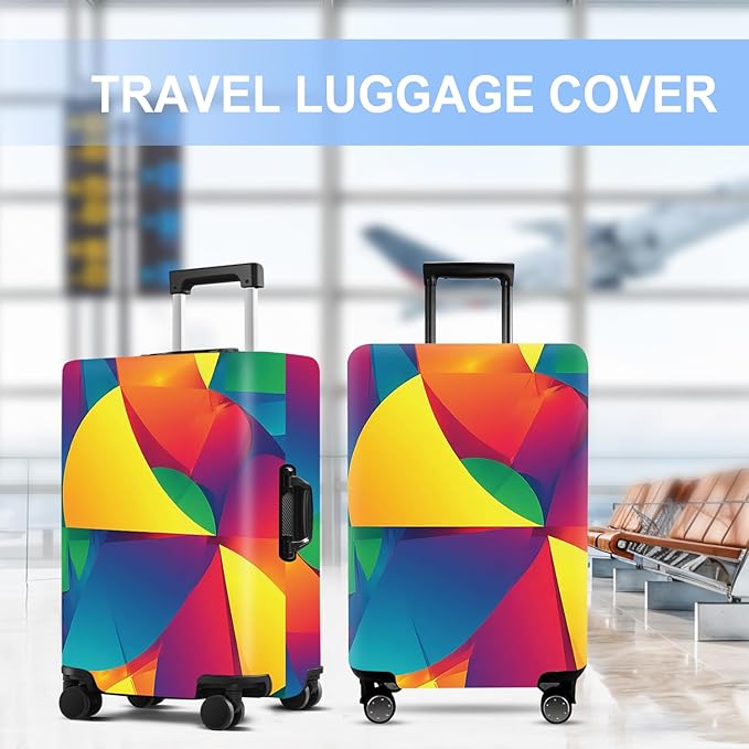 Luggage Cover Washable Suitcase Protector Anti-Scratch,Stretchable Fit for 20-34Inch Luggage Durable Travel Bag Cover with Zipper Closure (Multicolored, M(fits 24-26Inch suitcase))