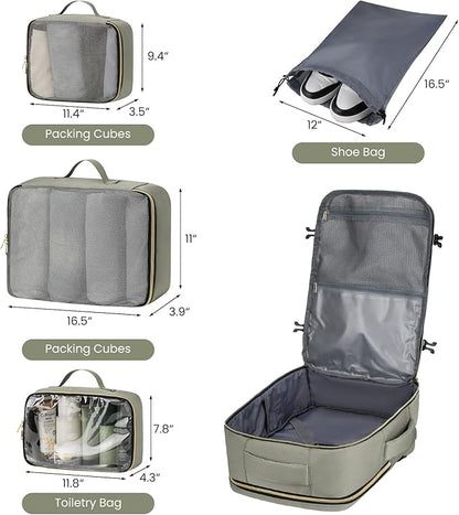 YAMTION 40L Large Travel Backpack for Women,Carry On Luggage with 4 Packing Cubes, Airline Approved Weekender Backpacks for Personal Items fits 17 Inch Laptop