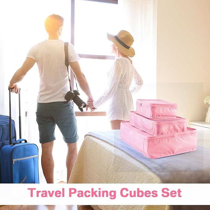 Reginary 6 Set Travel Packing Cubes Luggage Organizer Set Lightweight Suitcase with Shoe Bag for Clothes Toiletries