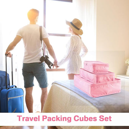 Reginary 6 Set Travel Packing Cubes Luggage Organizer Set Lightweight Suitcase with Shoe Bag for Clothes Toiletries