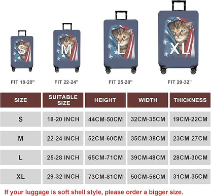 WUJIAONIAO Travel Luggage Cover Baggage Suitcase Cover Protector Skins 18-32 Inch (Cat A, XL (for 29-32 inch luggage))
