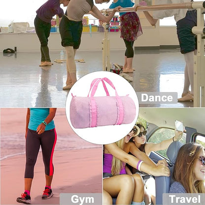 Kids Travel Overnight Bag Seersucker Carry On Lightweight Weekender Duffel Bag for Boys and Girls (Pleated Pink) X-large