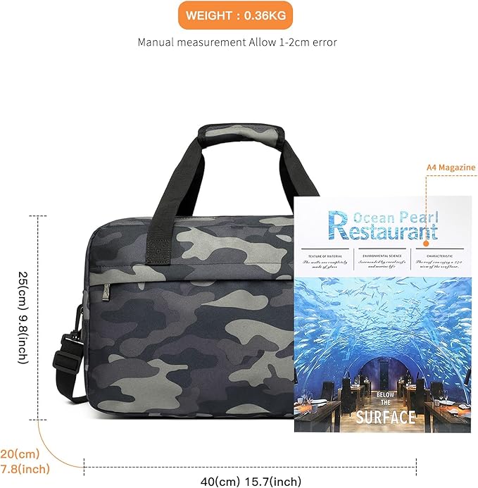 Kono Travel Duffel 20L Under Seat Carry-On Sports Tote Gym Weekender Overnight Bag - 15.75"x9.84"x7.87" Camo