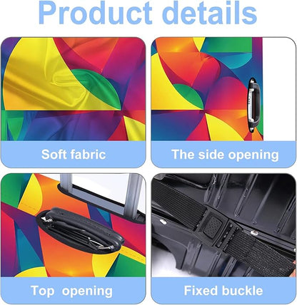 Luggage Cover Washable Suitcase Protector Anti-Scratch,Stretchable Fit for 20-34Inch Luggage Durable Travel Bag Cover with Zipper Closure (Multicolored, XL(fits 32-34Inch suitcase))
