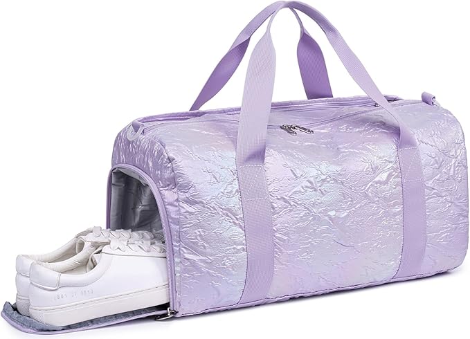 BLUBOON Duffle Bag Girls Kids Cute Gym Bag with Shoes Compartment & Wet Separation Waterproof Sports Overnight Travel Bag