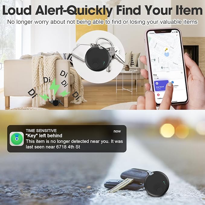 Tracker Tag for Android or iOS, Tracker Tags-4 Pack Smart Tag, Dual System Both iOS and Android Tracker Tags, Apple Find My or Google Find Hub App, Keys Finder Item Locator for Wallets, Suitcases