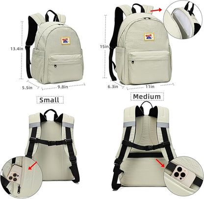 willikiva Kids Backpack for School Boys Girls Teens Toddler Backpack Waterproof Kindergarten Preschool Elementary Bookbag Children Travel Bag(Bean Grey Green,Medium)