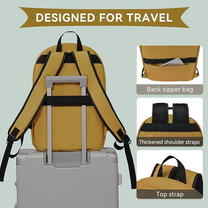 OMOUBOI Casual Daypacks Superbreak Backpack 14 inch Laptop Backpack for Women & Men Fits Tourism Business (Ginger)