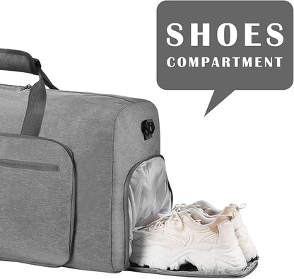 Felipe Varela Duffle Bag with Shoes Compartment and Adjustable Strap,Foldable Travel Duffel Bags for Men Women,Waterproof Duffel Bags