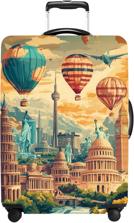 Luggage Cover Washable Suitcase Protector Anti-scratch Suitcase cover Fits 20-34 Inch Luggage (Balloon, XL(32-34inch suitcase))