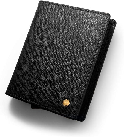Revelot Cardholder Wallet/Genuine Leather with RFID Blocking / W1 (Black Saffiano)