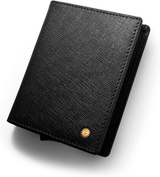 Revelot Cardholder Wallet/Genuine Leather with RFID Blocking / W1 (Black Saffiano)
