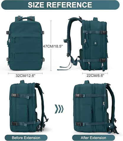 Casual Backpack Traveling Backpack, A-peacock Blue, Expandable, Travel Backpacks