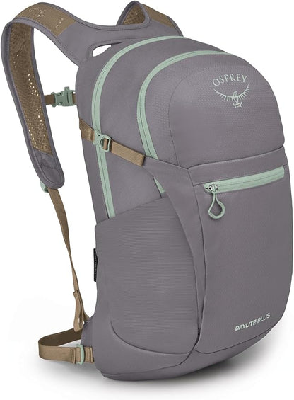 Osprey Daylite Plus Commuter Backpack - Lightweight, Everyday Pack with Laptop Sleeve and Water Bottle Pockets - Ideal for Work, School, and Travel with Versatile Storage, Soundwave Grey/Latte Brown