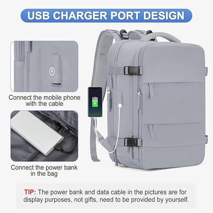 Expandable Backpack For Traveling On Airplane Carry On Backpack Flight Approved Personal Item Travel Backpack For Women Men Airline Approved Gym Bag With Shoe Compartment Travel Weekender Bag