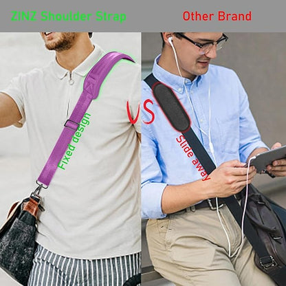 ZINZ 77 Inch Shoulder Strap Univesal Bag Strap with Fixed Pad Ultra Thick Plus Long & Breathable Cushion, Replacement Strap for Bags,Purple