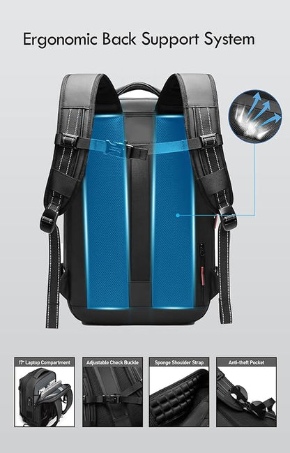 Vacuum Seal Backpack Travel with Built-in Pump 80L Expandable Travel Backpack with Vacuum System, TSA Lock Water Resistant Carry-On Backpack