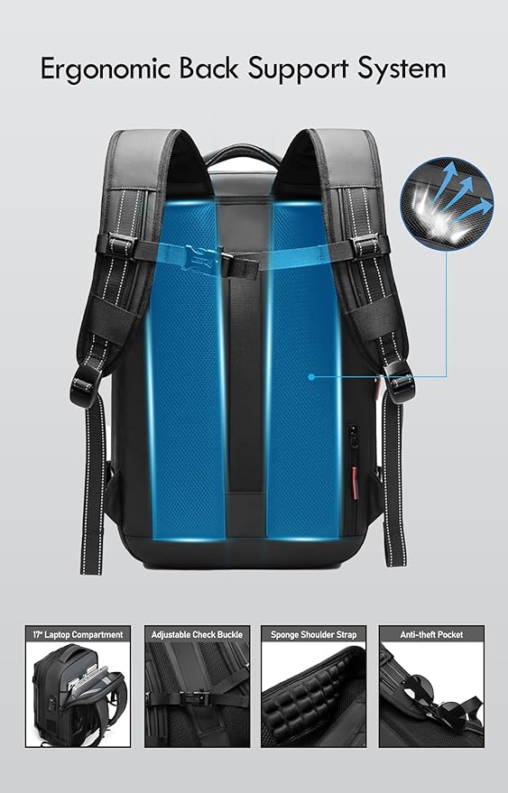 Vacuum Seal Backpack Travel with Built-in Pump 80L Expandable Travel Backpack with Vacuum System, TSA Lock Water Resistant Carry-On Backpack