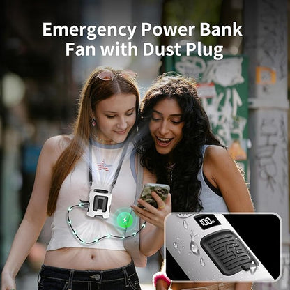Socool Portable Waist Fan 5000mAh Rechargeable Mini Clip On Personal Fans with 13000RPM & 4 Adjustable Speeds, 25H Cooling Wearable Shirt Belt Hanging Neck Fan for Outdoor Working Jobsite (White)