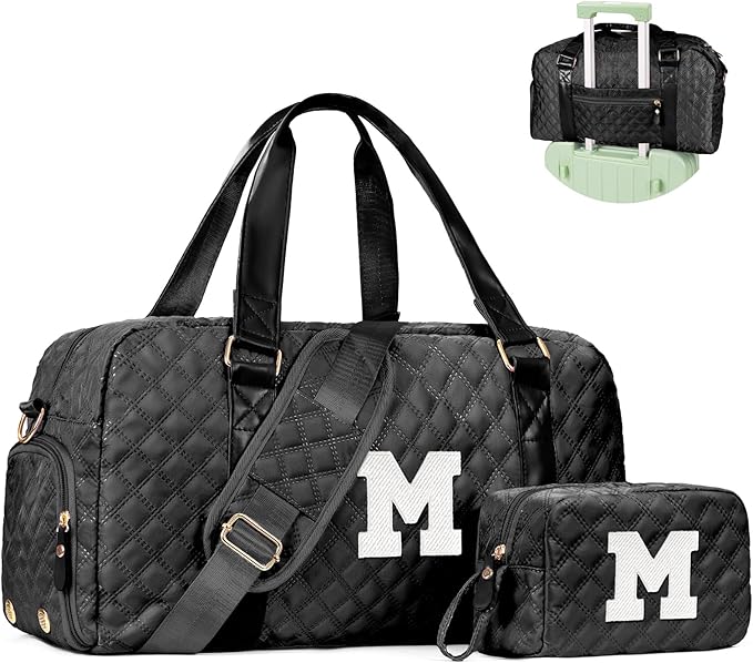 Personalized Duffle Bag Women Girls Gift: Letter Carry on bags, Dance Cheer bag Sports for Girl, Kid Gymnastics Bags, Birthday Gifts for Women Girls Kids Teens Mom Teacher