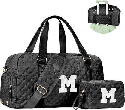 Personalized Duffle Bag Women Girls Gift: Letter Carry on bags, Dance Cheer bag Sports for Girl, Kid Gymnastics Bags, Birthday Gifts for Women Girls Kids Teens Mom Teacher
