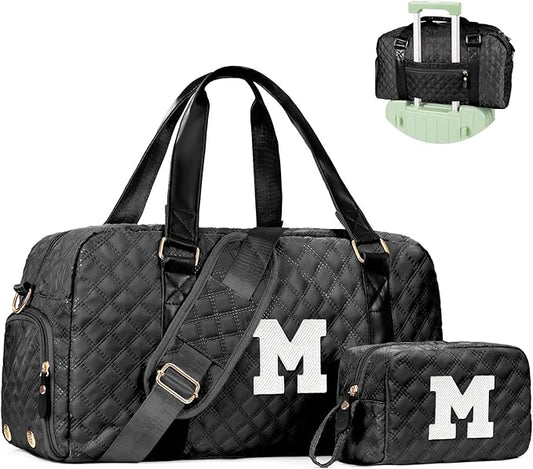 Personalized Duffle Bag Women Girls Gift: Letter Carry on bags, Dance Cheer bag Sports for Girl, Kid Gymnastics Bags, Birthday Gifts for Women Girls Kids Teens Mom Teacher