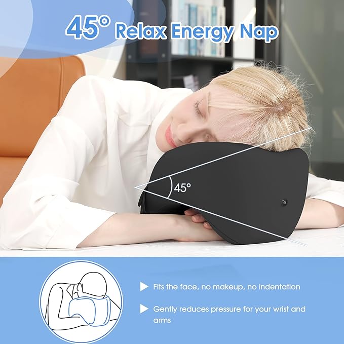 jiaao Neck Pillow Airplane, Memory Foam Travel Neck Pillows for Long Flight, 3D Eye Masks, Ear Plugs and Portable Drawstring Bag, Napping Pillow for Home, Road Trips, Sleep Rest and Travel Use