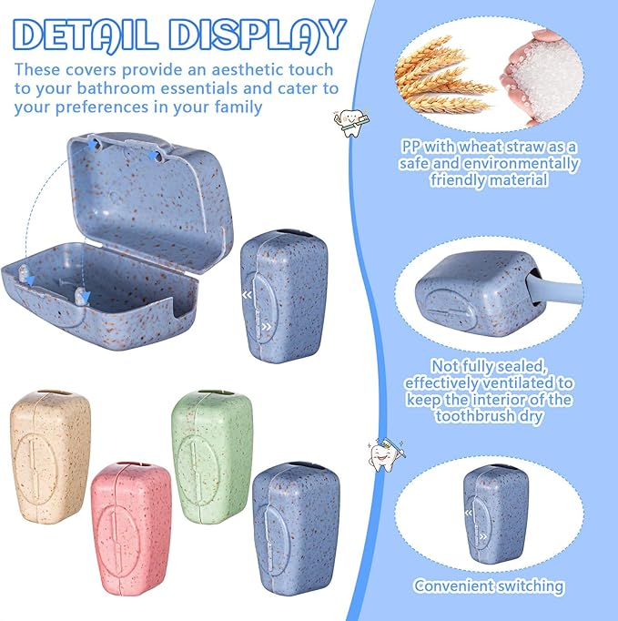 400 Pack Toothbrush Covers Portable Toothbrush Protector Coverings Clips Toothbrushes Caps Protector Family Toothbrushes Case for Travel, Camping, Bathroom(4 Colors)