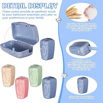 400 Pack Toothbrush Covers Portable Toothbrush Protector Coverings Clips Toothbrushes Caps Protector Family Toothbrushes Case for Travel, Camping, Bathroom(4 Colors)