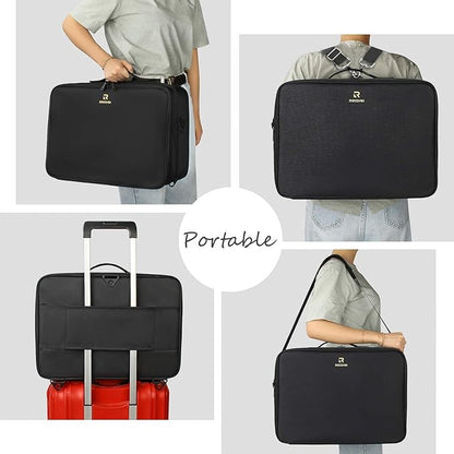 Relavel Large Makeup Organizer Profession Makeup Bag Extra Large Makeup Case with Adjustable Dividers, Adjustable Angle Fixed Belt and Shoulder Strap