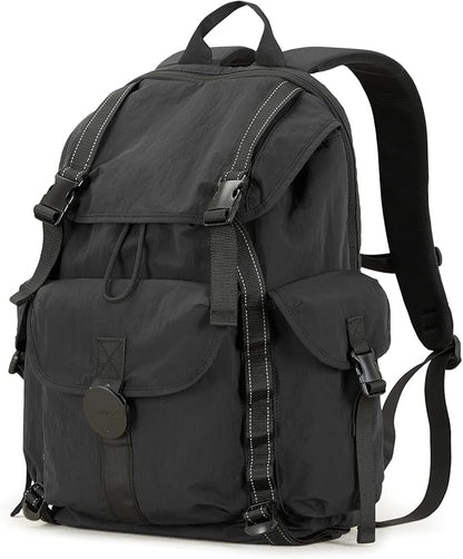 mixi Travel Backpack for Women Men, 18 Inch Carry On Laptop Backpack Flight Approved fits 16'' Laptop, Lightweight Waterproof Hiking Backpack Travel Outdoor Business Casual Daypack, Black