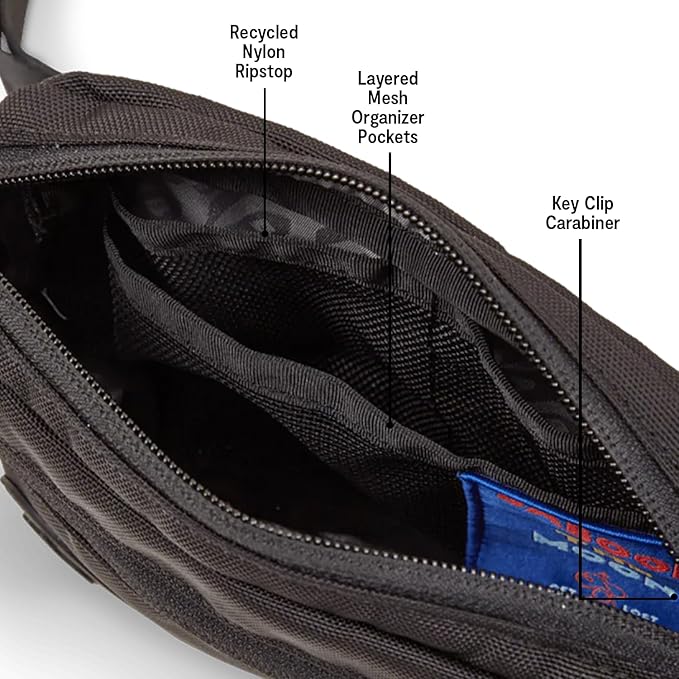 Baboon to the Moon Fanny Pack - Trendy, Compact, Water-Repellent Waist Bag in Multiple Colors and Sizes for Men and Women (Black, Mini (1.5L))