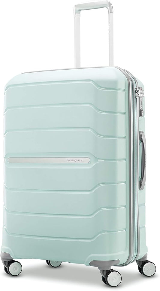Samsonite Freeform Hardside Expandable with Double Spinner Wheels, Mint Green, Checked-Medium 24-Inch